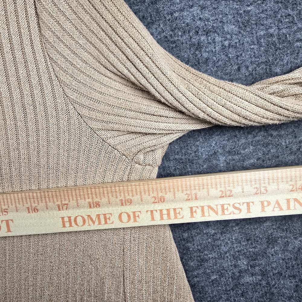 Banana Republic Women S Tan Open Front Long Waterfall Cardigan Sweater Flowy - Picture 8 of 10